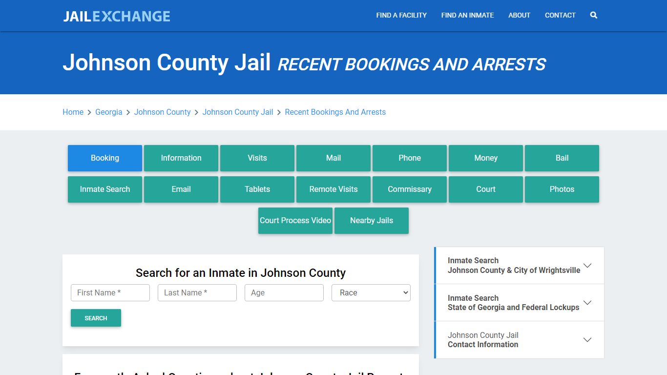 Johnson County Jail GA Recent Arrests and Bookings - Jail Exchange