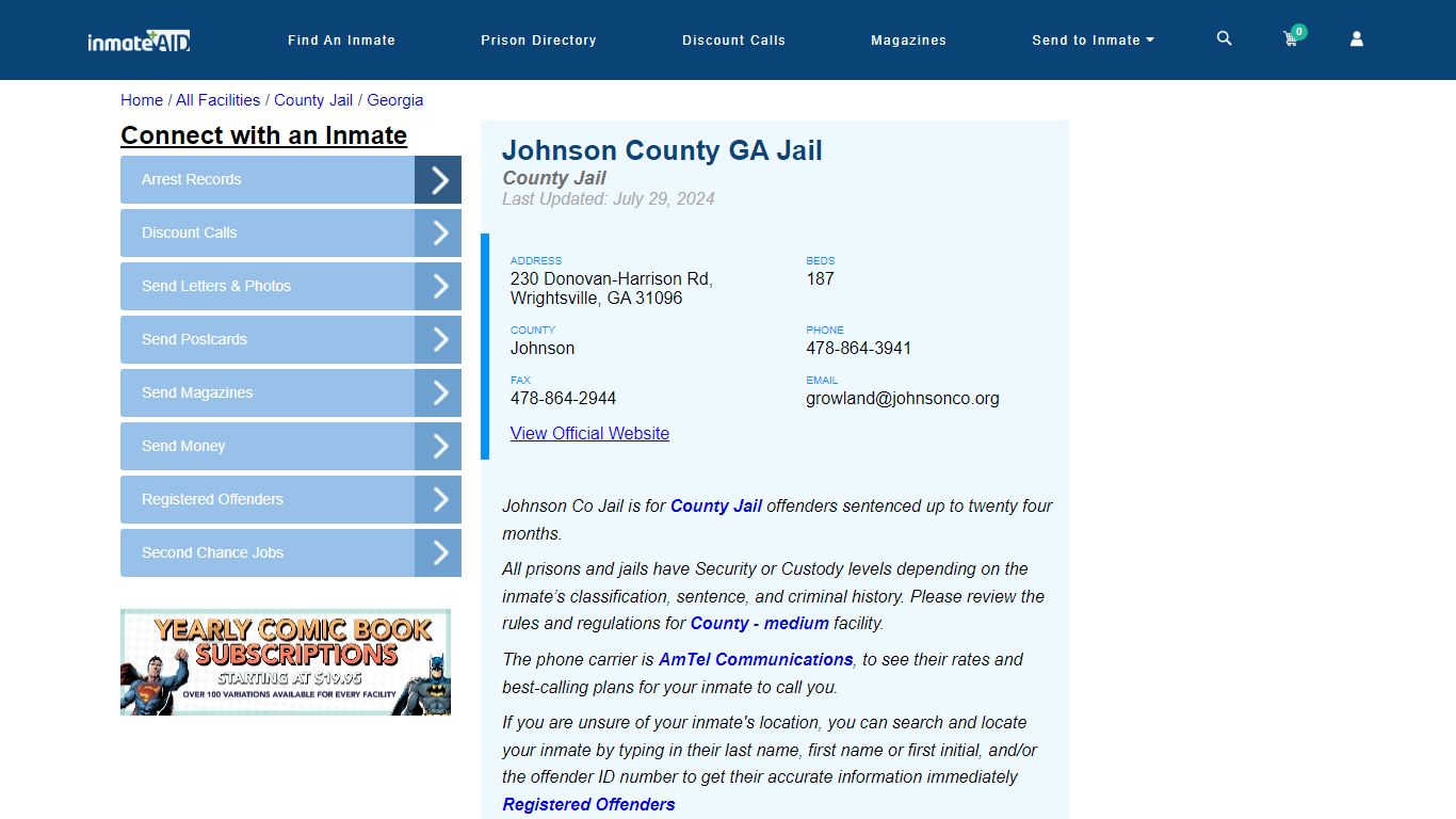 Johnson County GA Jail - Inmate Locator